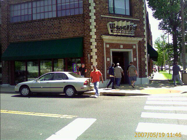 The guys outside Euclid Records