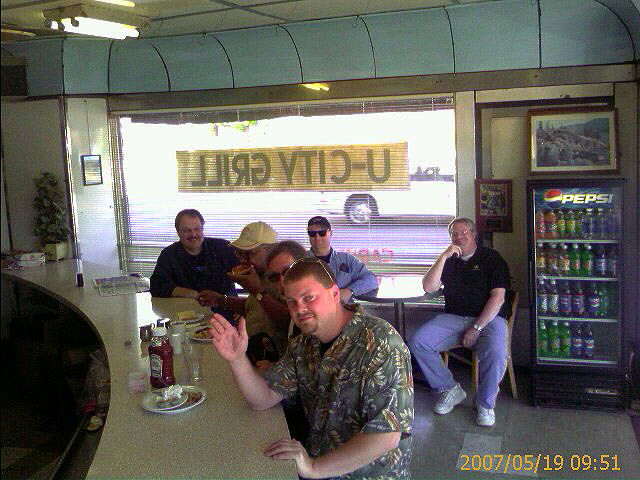 The guy's bulking up for the long Music Caravan at the U-City Grill