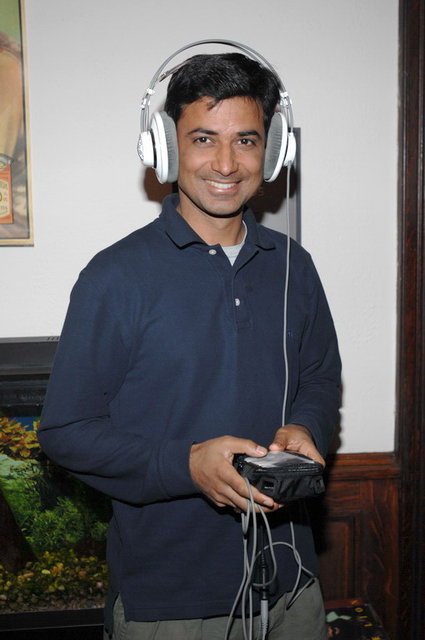 Sunil and his iPod phone rig