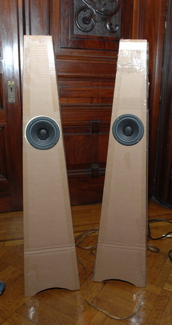 Cardboard baffles and radio shack speakers