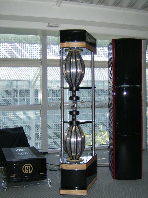 MBL speaker. Too bright wit recent pop recording.