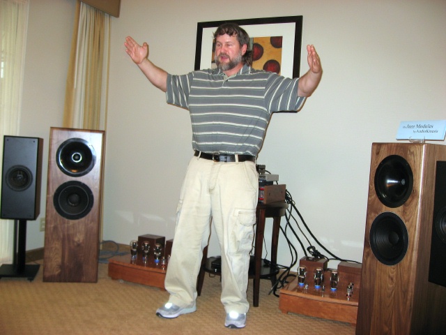 Audio Kinesis Room - I may have missed a room or two but of the rooms I visited this was my favorite.
Audio Kinesis owner Duke LeJeune telling us about the one that got away.
Lonewolf, the Duke said Hey!