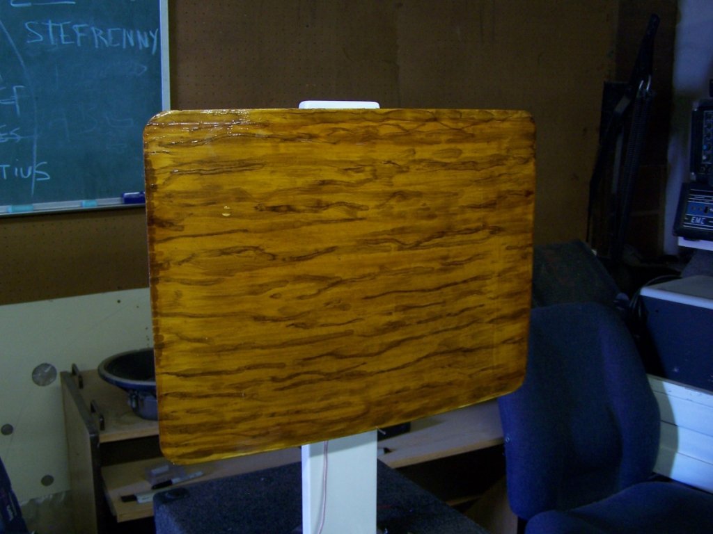 Finished product, except for the mount... slanted ceiling will take some measuring to get the angle right, plus we'll test this first before I go through the trouble of mounting them permanently.