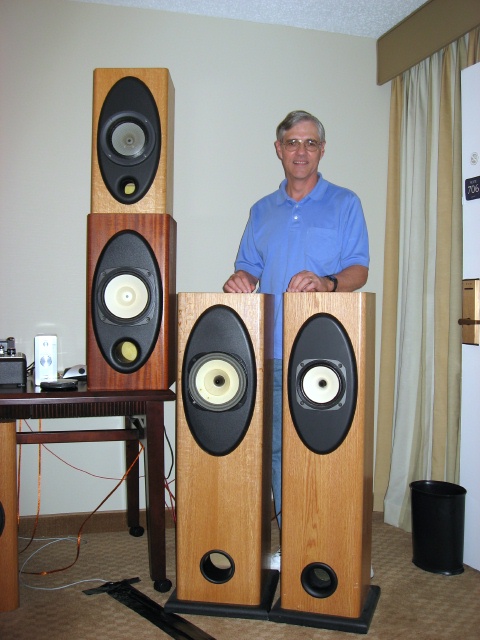 Brines Acoustics - Bob Brines with his speakers