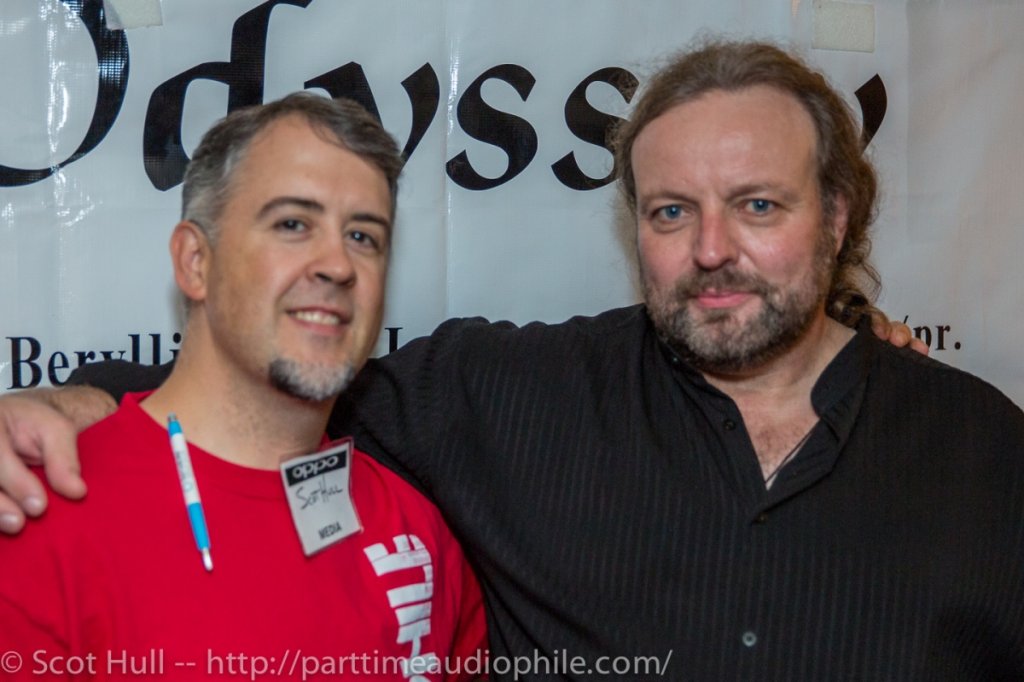 Klaus Bunge of Odyssey Audio and some random reporter