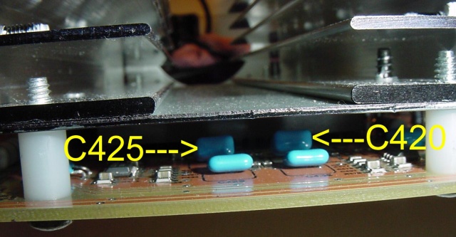 Actual capacitors to be removed to allow direct connection.