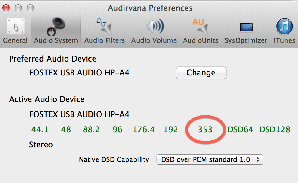 Fostex HP-A4 incorrect sample rate