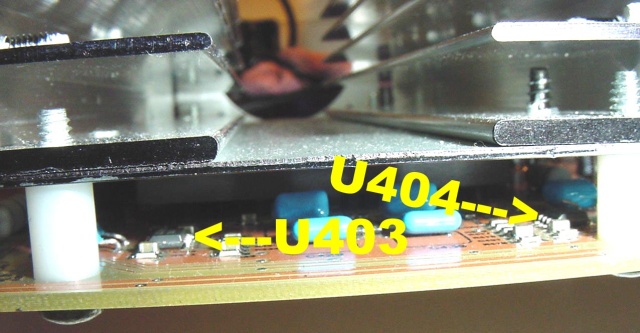 Acutal location photo of U403/404 of servo.