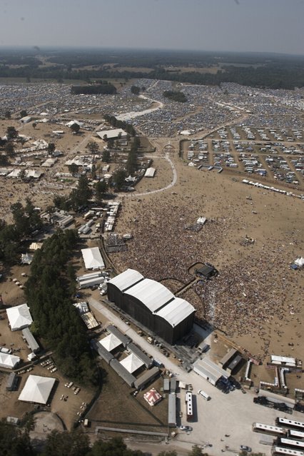 Bonnaroo Main Stage taken from a helicopter by my friend Whitdog