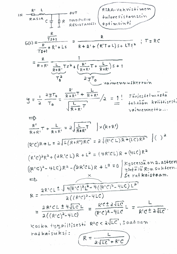 Opt input resistance