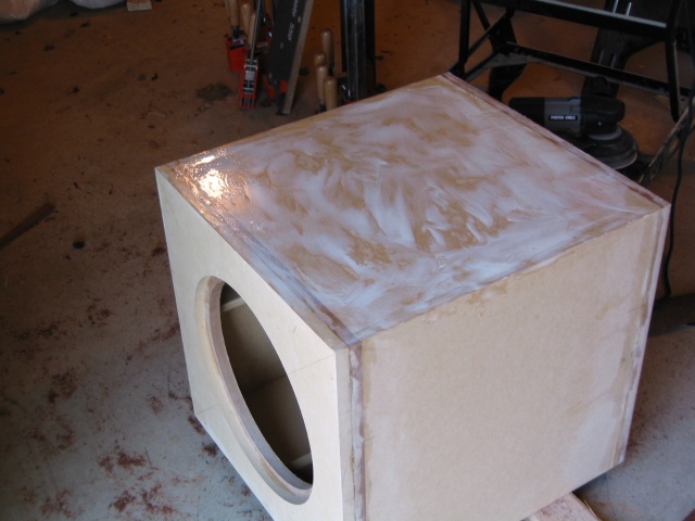 Yellow Glue Drying on Box