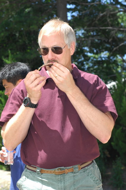 Bob with the lamb in his finger