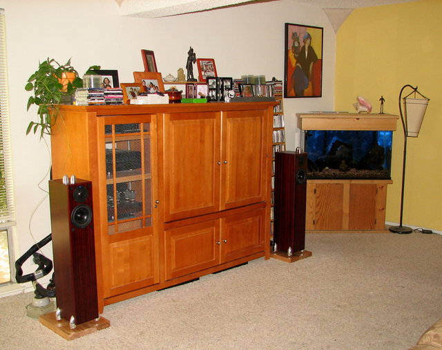 Living room - There's a 36" flat-screen behind the doors, so we usually have them closed.