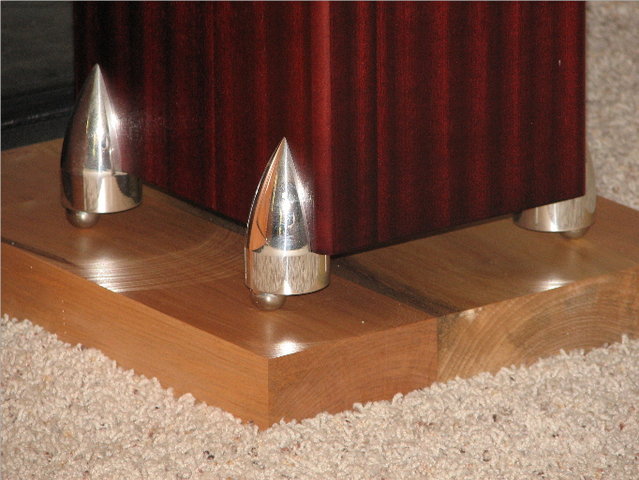Air dried maple plinths - with Audio Points under the Totem Hawks
