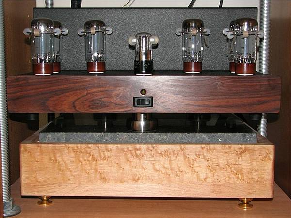 Highly modified Golden Tube SE-40 -formerly owned - â€¢.33/600 Auricaps
â€¢.1/630 Platnum Sonicaps
â€¢3.9/1200 Mundorf Silver/Oil caps
â€¢all power supply electrolytics replaced with ED Panasonics
â€¢biasing resistors were replaced with Dale Vishay S 102s
â€¢cathode resistors were replaced with PRP metal film
â€¢diode bridges have been changed to faster diode
â€¢all wiring has been re-routed
â€¢the signal wires were replaced with 5N's solid core silver in Teflon
â€¢Isoclean fuse
â€¢WBT Nextgens 
â€¢Cardas Patented Binding Posts