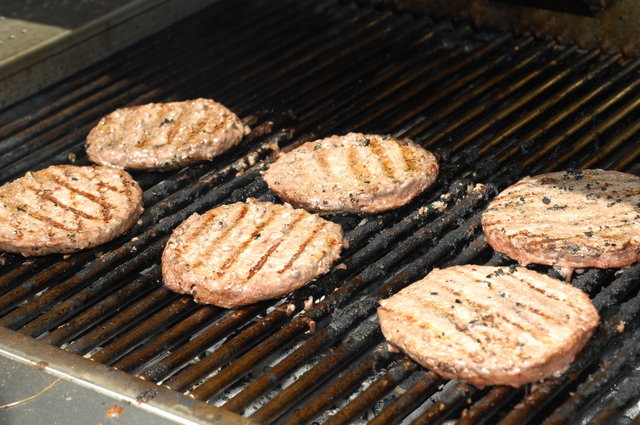 Hamburgers on the grill
