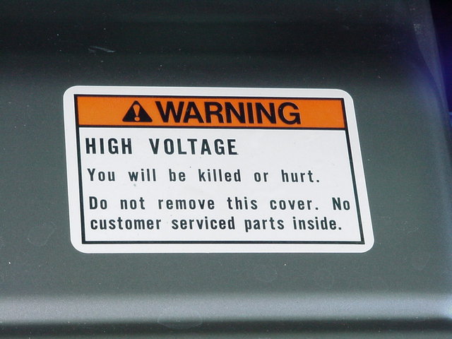 My new safety label ;-) - Actually, the label from "engine" cover in now obsolete Honda EV
