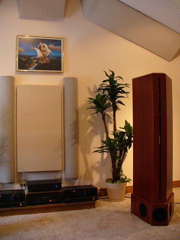 This is the new VMPS RM-V60. It is upper range unit to a 4 piece system. The bass towers, which have not yet arrived, will roll in around 55Hz.