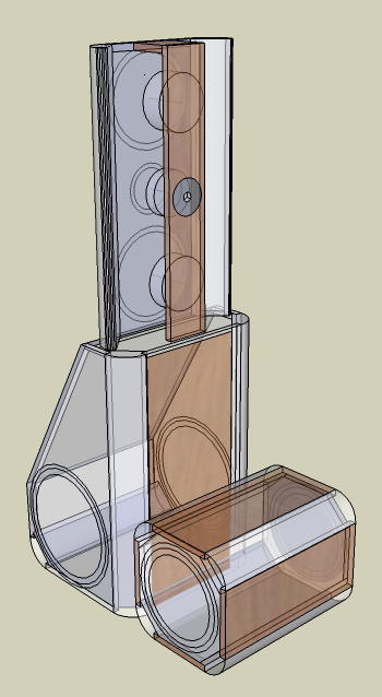 Rear view - Rear tweeter/ (-) signal XLS12 bipole