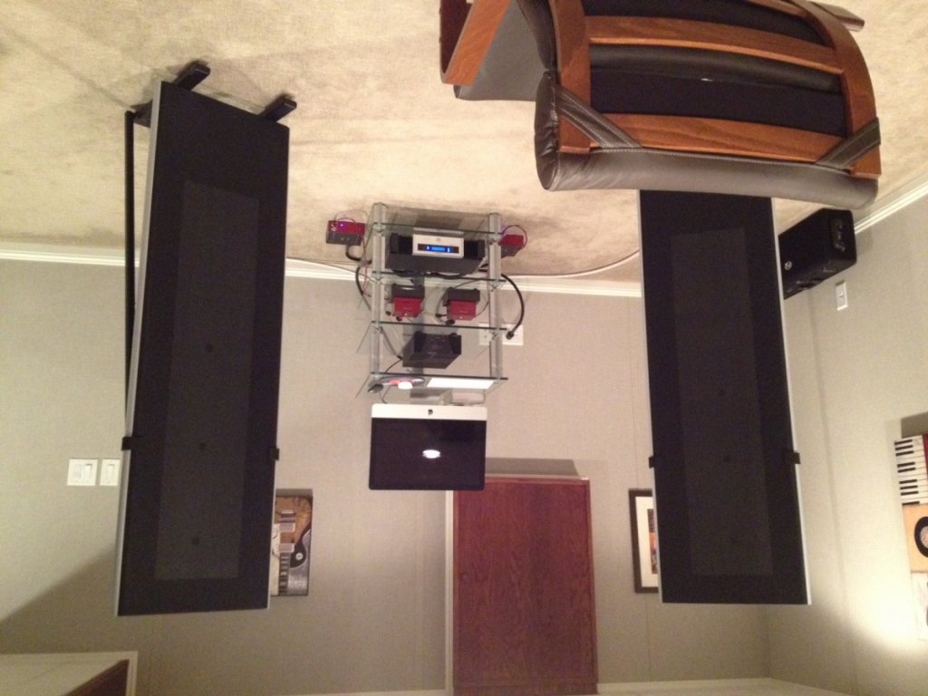 Stereo equipment setup with the King Maraschinos