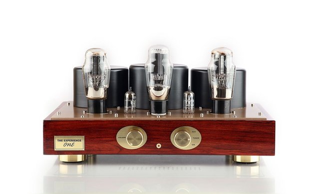 The Experience ONE - 2A3 Single Ended Integrated Amplifier

- No Negative Feedback (Global or Local)
- MUNDORF Coupling Capacitors
- ALPS Blue volume control
- Gold plated connectors, knobs and feet
- Wood: Pear

- Tubes: 2A3 x 2, 5UG4, ECC81 x 2
- Power: 4Wpc
- Frequency response: 10Hz-36k Hz
- Input sensitivity: 1Vrms
- Inputs: CD, TUNER, AUX
- Outputs: 4 and 8 ohms
- Size (WxDxH): 15.5" x 10.25" x 6.25"
- Weight: 28 lbs
- Input voltage: 120V (230V available on request)
- Input power: 150VA