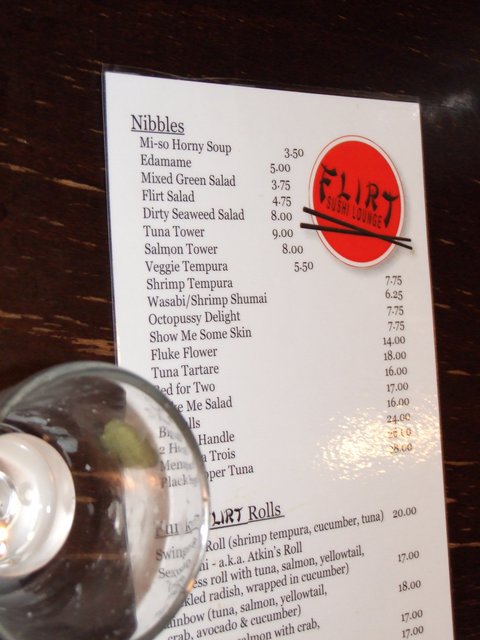 Sushi Menu