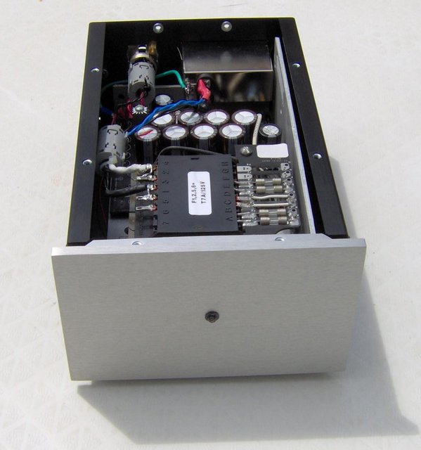 (crooner PS) PS Outdoor Nudie (front) - showing the thick brushed aluminum front panel and blue LED.
