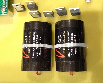 V-Caps capacitors in the power supply of the Rhythm 1.1 preamp