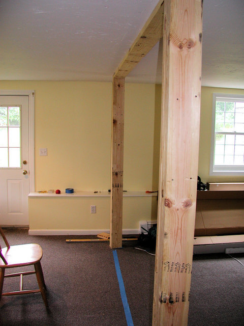 Framing for the screen area has begun