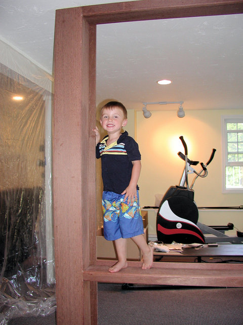 left column in mahogany with my son