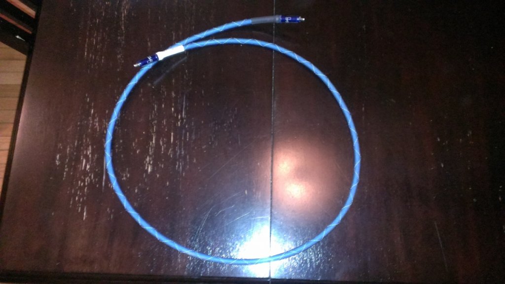 Bolder Cable Company SPDIF Digital Cable (WBT terminations) 1.0 meter long. 100% Authentic. The performance of this cable is outstanding.
Like New condition. $295.00 shipping included. Retail $400.00