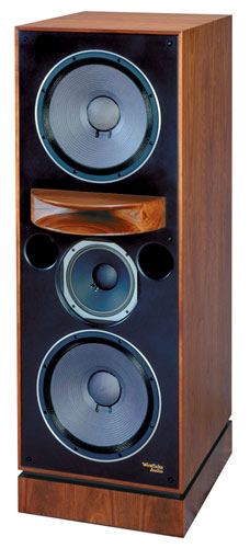 Westlake BBSM - 15VNF - Well, not much to say about it.
Big, bold and accurate. 99db sensitive. That does help! 
Looks like a JM Lab Utopia, costs about the same. 
500lbs a piece, like your average piano...