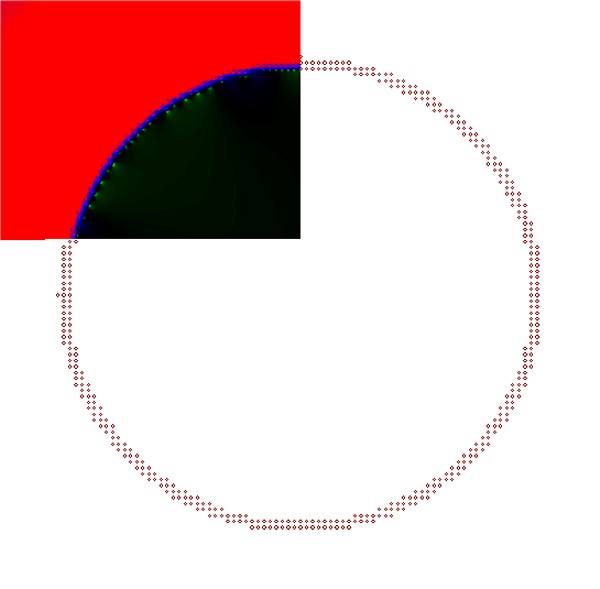 shield field 2 - One portion of the field analysis. Note the lack of magfield inside the round shield.