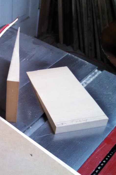 These are the MDF wedges I used to give the speaker a slight tilt backwards