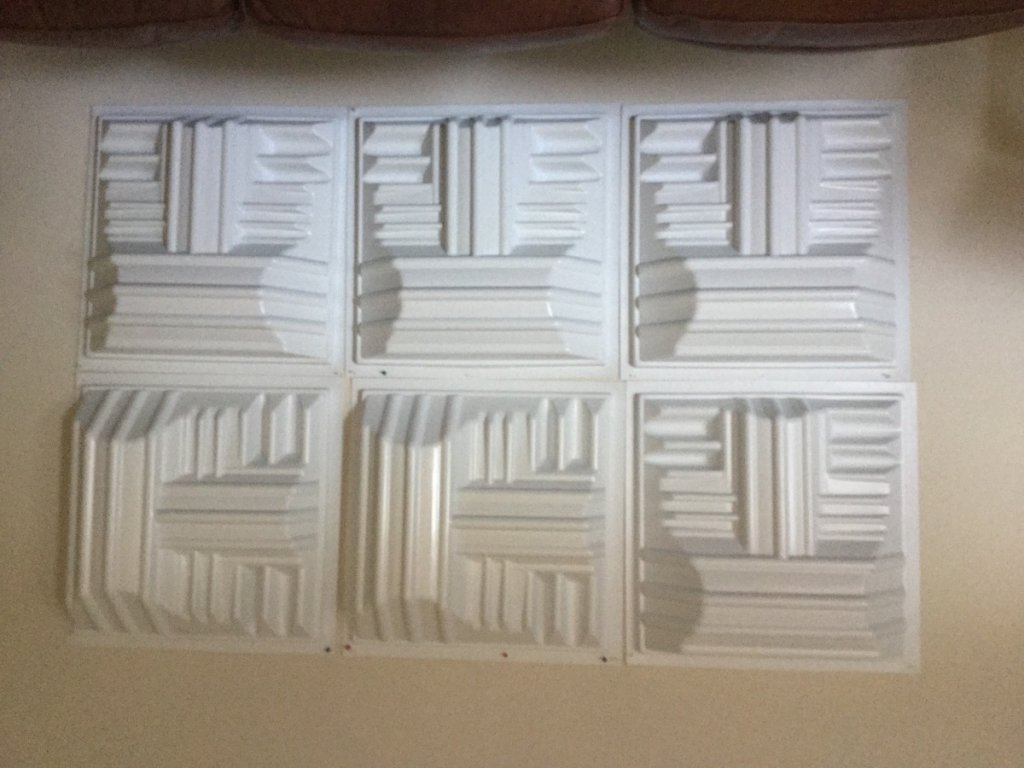 Auralex diffuser panels. Rear wall