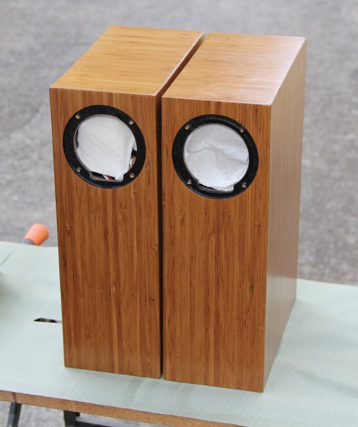 Watco Danish Oil Dark Walnut with a Lacquer Satin topcoat on Bamboo veneer