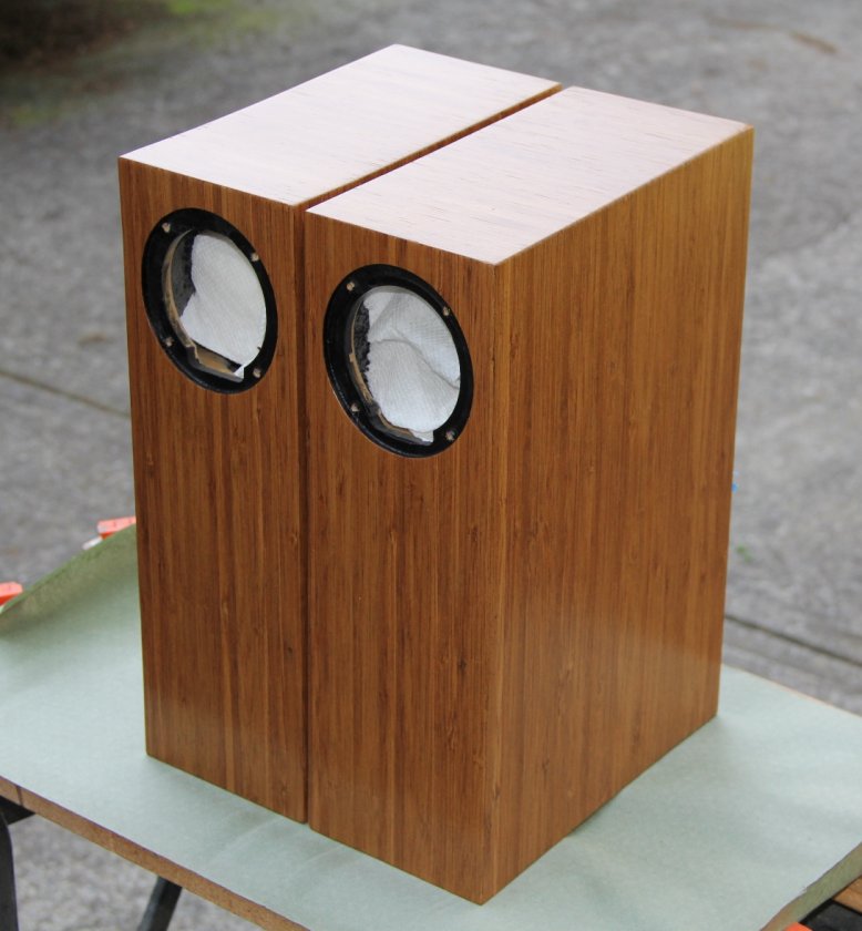 Watco Danish Oil Dark Walnut with a Lacquer Satin topcoat on Bamboo veneer