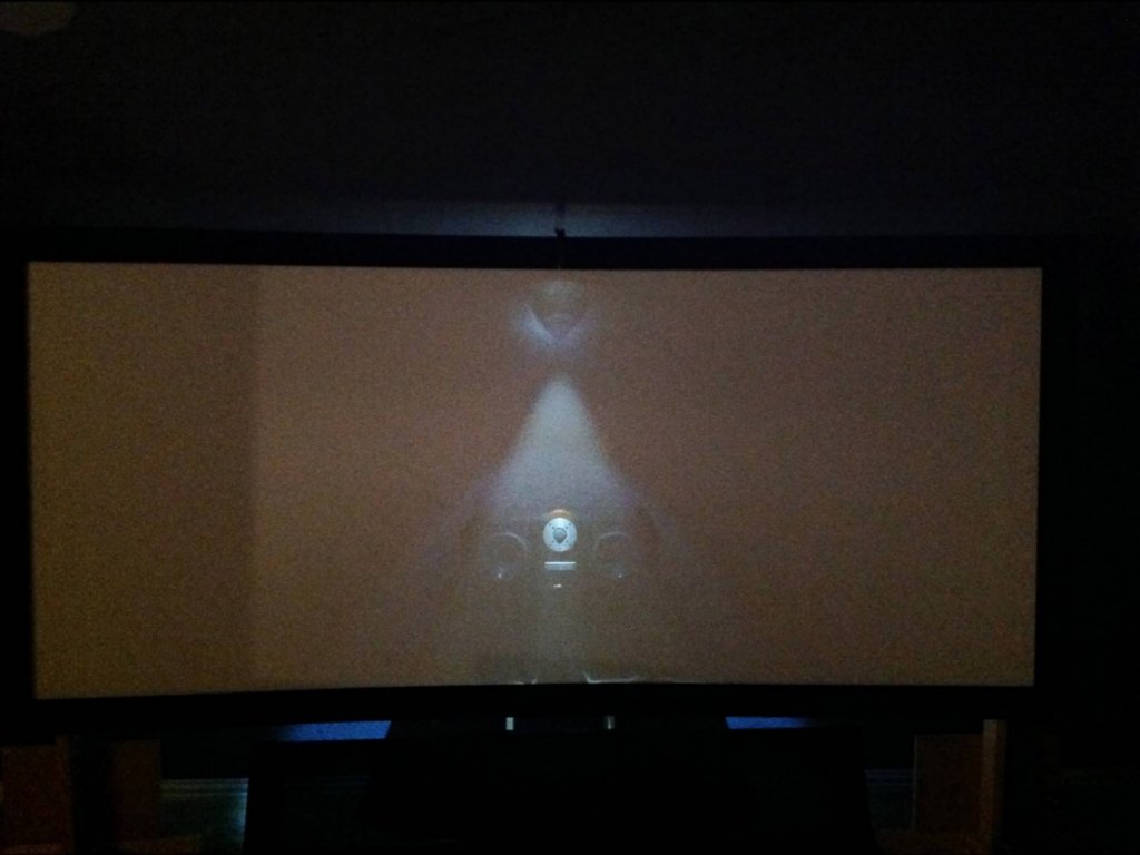 Behind screen