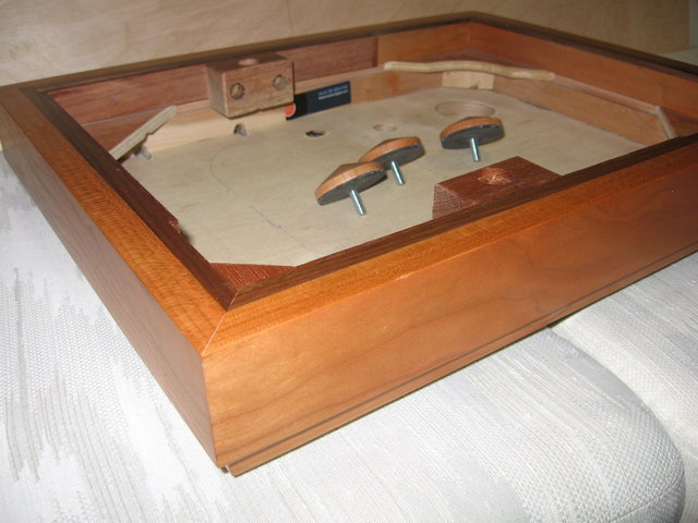 Solid cherry plinth with walnut trim , nice upgrade for LINN LP12