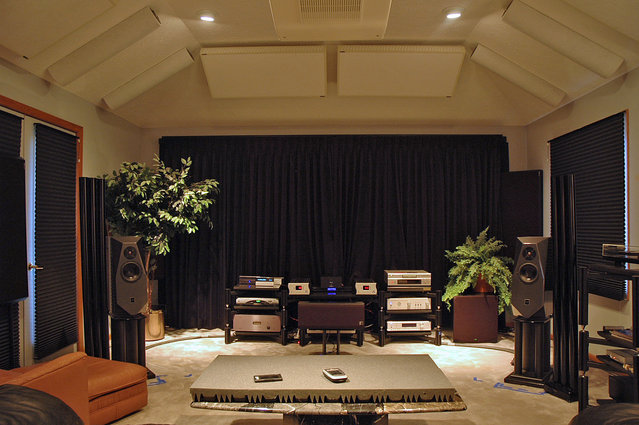 Front soundstage of music room 10/27/07 - Added Adona racks - front and right wall
Added MiniTraps on ceiling-slope area