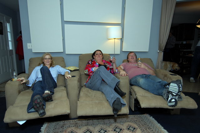 Sharen, family friend and Mike in the sweet spot