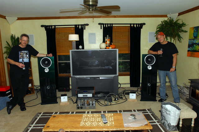 Chris on the left and George on the right next to the Zu PRESENCE