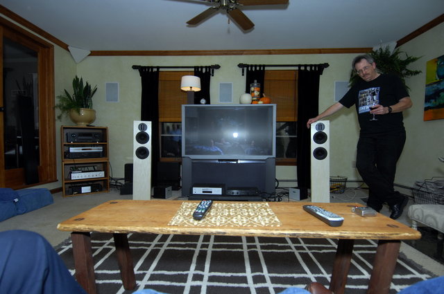 Chris next to the OB2X loudspeakrs