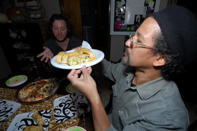 Martin checking the food