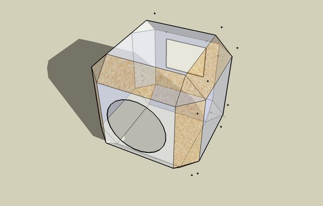 One module of Dymaxion array for Marbles - Marbles commissioned 4 Dymaxions in Bubinga and Maple. This is our preliminary model of a single unit.