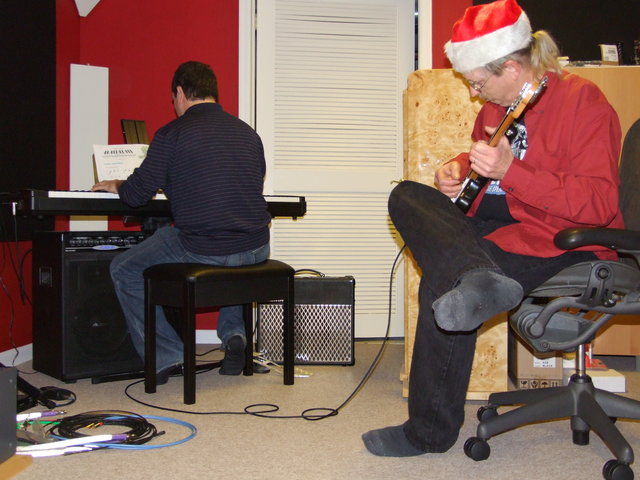 Santa and his piano player