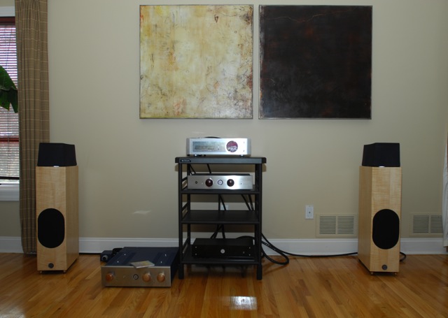 Upstairs setup with Blue Circle integrated and speakers