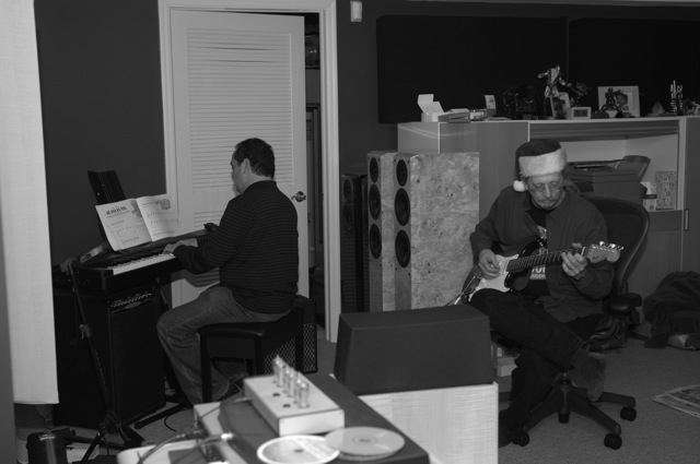 Gary and Chris playing christmas song live