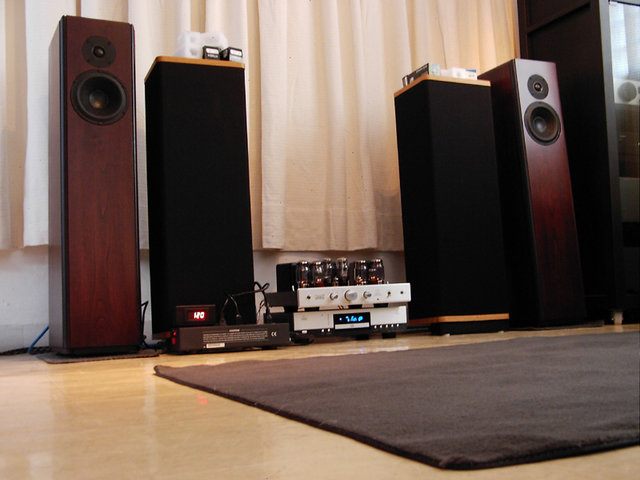 Cary's SLI-80 and CDP-1 driving Odyssey Lorelei speakers and a Xindak AC conditioner.