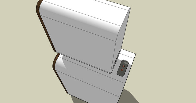 TS3 concept top/back view - Custom Cabinet rendering for Selah speaker